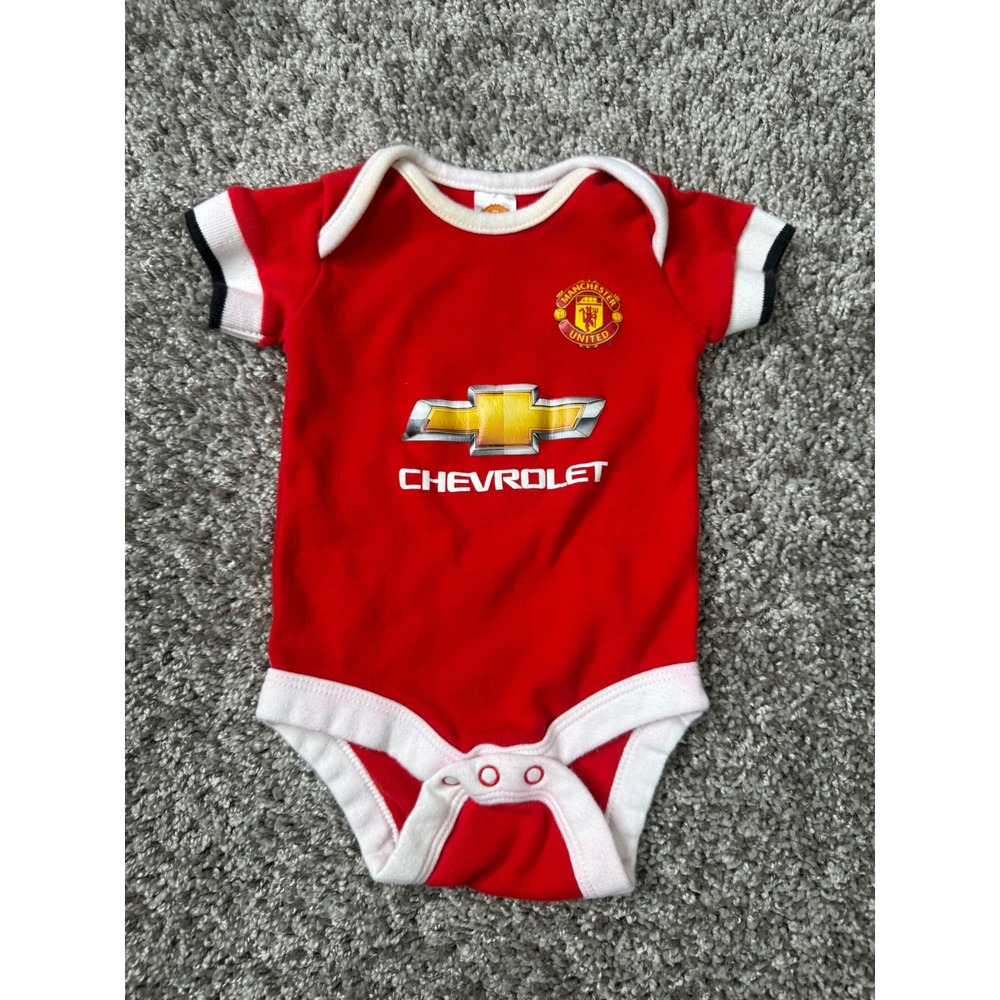 Manchester United Baby Bodysuit 3-6 Months Red Chevrolet Soccer Football